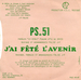 Des infos au verso : (J.P.A. - J'ai fêté l'avenir)