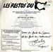 Le verso de la pochette : (Les Enfoirés - Les Restos du Cœur)