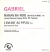 Verso: (Gabriel - Maman, ma mère)