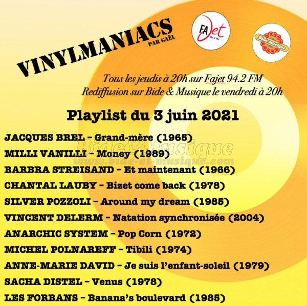 Vinylmaniacs - Emission n°169 (3 juin 2021)
