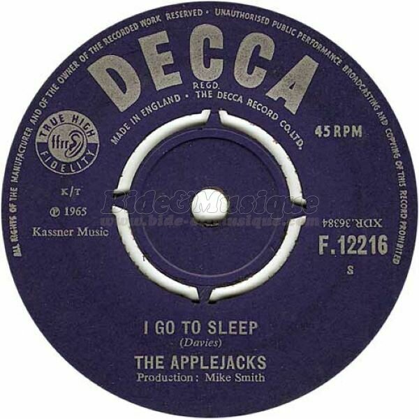 The Applejacks - I go to sleep