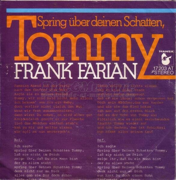 Frank Farian - Spring über deinen Schatten Tommy