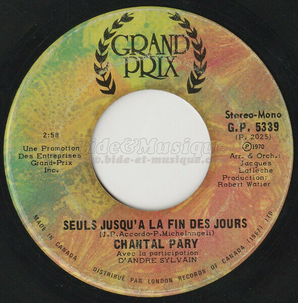 Chantal Pary - Seuls jusqu'à la fin des jours