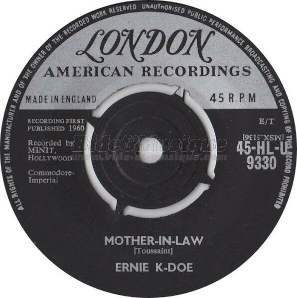 Ernie K-Doe - Reprise surprise ! [couplée avec l'original]