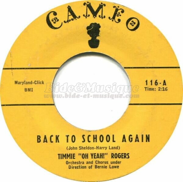 Timmie �€œOh Yeah!�€� Rogers - Back to school again
