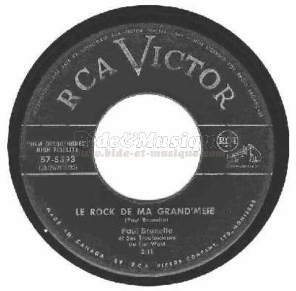 Paul Brunelle et ses Troubadours du Far-West - Le rock de ma grand-mère