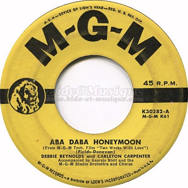 Debbie Reynolds and Carleton Carpenter - Aba Daba honeymoon